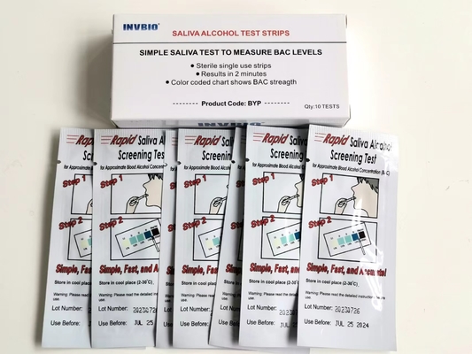 Nach Hause 2 Minuten ein Schritt-Speichel-Alkoholtest-Streifen 25pcs/Kasten