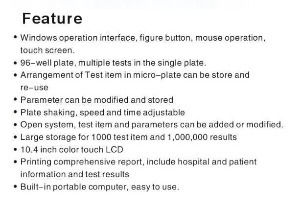 Hochleistung automatisierte völlig Elisa Reader Portable 2